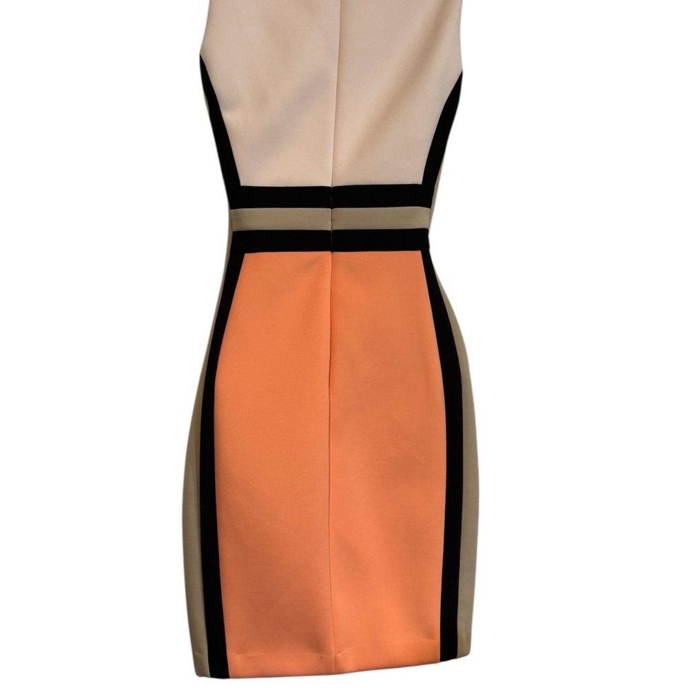 Calvin Klein Backless Dress in Orange and Black